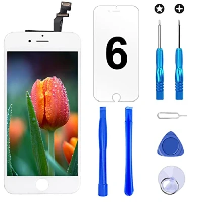 Abbildung von Brinonac Für iPhone 6 Display LCD Touchscreen Digitizer Ersatz Bildschirm Front Komplettes Glas mit Werkzeug und Schutzfolie (4,7&quot;, Weiß)