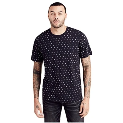 Abbildung von True Religion Herren All Over Monogram Tee T Shirt, schwarz, XX Large