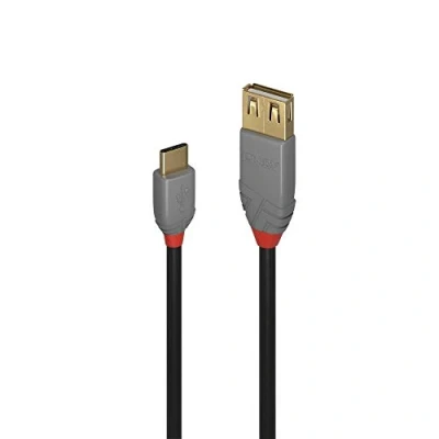 Abbildung von LINDY 36897 0.15m USB 2.0 Typ C an A Adapterkabel, Anthra Line