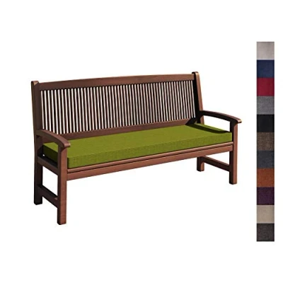 Abbildung von sunnypillow Bankauflage Stuhlkissen mit abnehmbarem Bezug Bankkissen Bankpolster Polsterauflage Auflage für Gartenbank viele Farben und Größen zur Auswahl (170 x 50 5cm, Grün)
