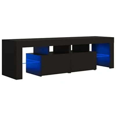Abbildung von vidaXL TV Schrank mit LED Beleuchtung Möbel Fernsehtisch Wohnzimmermöbel Lowboard Ständer Mediamöbel Fernsehschrank Schwarz 140x36,5x40cm
