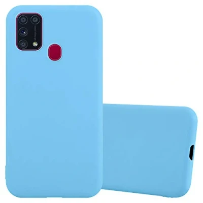 Abbildung von Cadorabo Hülle kompatibel mit Samsung Galaxy M31 Schutzhülle TPU Silikon Case Candy Design Slim Kratzfest Weiche Gummi Rundumschutz für in Blau