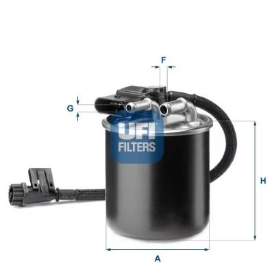 Abbildung von UFI 24.193.00 Kraftstofffilter Anschraubfilter 10 8 MERCEDES BENZ: Sprinter 3.5 T Kastenwagen, V Klasse, Vito Tourer