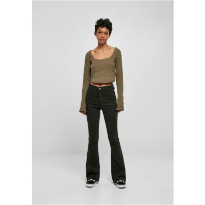 Abbildung von Urban Classics Langarmshirt, Damen, Größe: Large, Olive