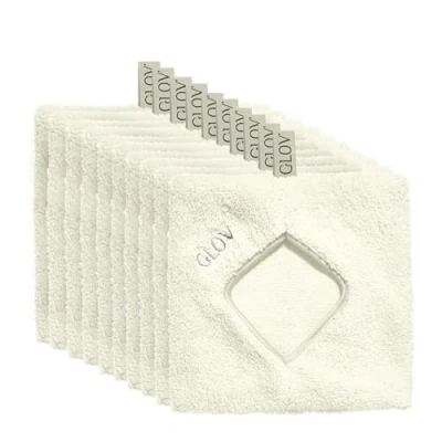 Abbildung von Mikrofaser Abschminktücher Set Von 10 Waschbare Make up Entferner Tücher Für Alle Hauttypen, Hypoallergen, Gesichtsreinigungstuch, Wiederverwendbare Waschlappen, Ivory Farbe