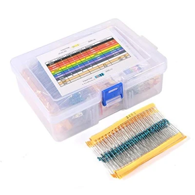 Abbildung von 2600Pcs 130 Werte Widerstands Kit, 1% verschiedene Widerstände 1 Ohm 3M / 4W Metallfilmwiderstände Sortiment mit Aufbewahrungsbox für DIY Projekte