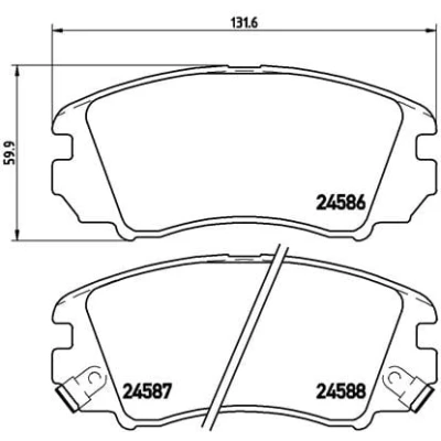 Abbildung von BREMBO P 30 043 Bremsbelagsatz mit akustischer Verschleißwarnung Anti Quietsch Blech Zubehör HYUNDAI: Sonata V, KIA: Magentis II, I