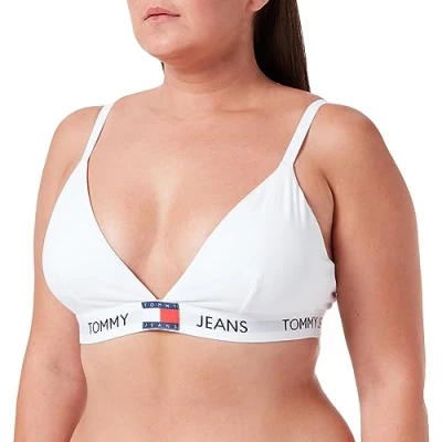Abbildung von Tommy Jeans Damen Triangel BH Padded Stretch, Weiß (White), L