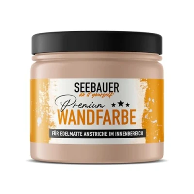 Abbildung von SEEBAUER diy Wandfarbe Rot 300ML für Innen (No. 308 Canadian Forest) Edelmatte hellrote Innenfarbe Rottöne sehr hohe Deckkraft Matt, Abwaschbar und Tropffrei