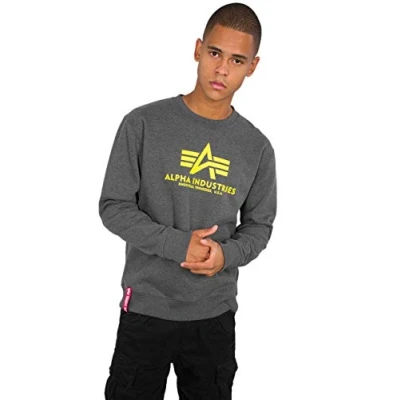 Abbildung von Alpha Industries Basic Sweater Sweatshirt für Herren Charcoal Heather