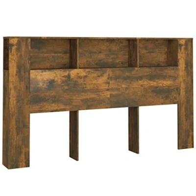Abbildung von vidaXL Kopfteil mit Ablagen Regal Wand Bücherregal Betthaupt Bettkopfteil Schlafzimmer Räuchereiche 180x18,5x104,5cm