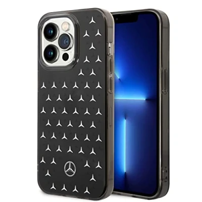 Abbildung von CG MOBILE Mercedes Benz Schutzhülle für iPhone 14 Pro in Schwarz/Silber Big Star Muster, Anti Scratch