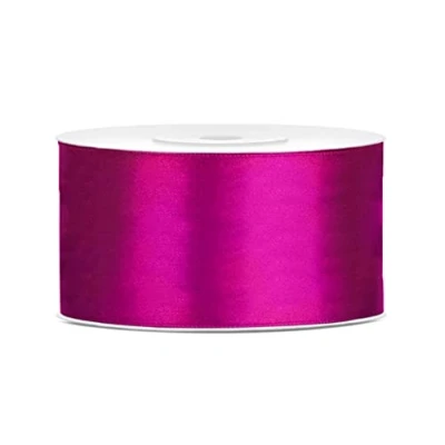 Abbildung von 25 Meter Satinband Fuchsia 50mm Schleifenband Satin Dekoband Fuchsie Geschenkband Tischdeko Stoffband Blumenband Hochzeit Band Schleife 5cm