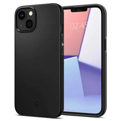 Abbildung von Apple iPhone 13 Hülle Kunststoff Spigen Hard Case/Backcover Handyhülle Schwarz