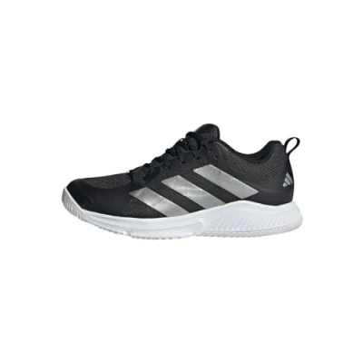 Abbildung von adidas Performance Court TEAM Bounce 2.0 Laufschuh Stabilität core black silver metallic cloud white, Damen, Größe: 39 1/3 Schuhe