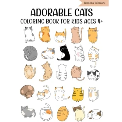 Abbildung von Adorable Cats Coloring Book for Kids Ages 4+: 50 Cute and Beautiful Kittens Pages Boys Girls