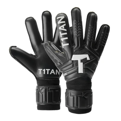 Abbildung von T1TAN Classic 1.0 Black Out Torwarthandschuhe ohne Fingerschutz Fußballhandschuhe für Torhüter Größe 8