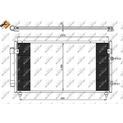 Abbildung von NRF EASY FIT 350072 Klimakondensator mit Trockner, Dichtring 15,5 10,1 Aluminium 670