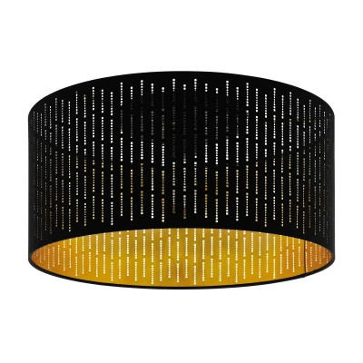 Abbildung von Eglo 98311 Deckenleuchte VARILLAS Textil schwarz, gold E27 1X40W Ø47,5cm H:24cm dimmbar