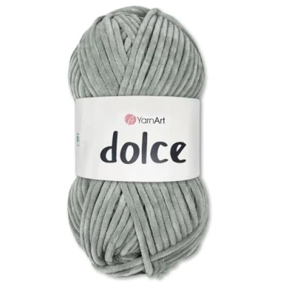Abbildung von Frida&#039;s Wollhaus YarnArt 100 g Dolce Chenille Wolle Garn Stricken Häkeln Amigurumi 64 Farben (782 Silbergrau)