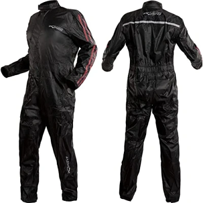 Abbildung von Regenkombi Regenjacke Regenanzug Regenhose Motorrad Wasserdicht Rot XXL
