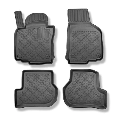 Abbildung von Mossa TPE Fußmatten Auto kompatibel mit Volkswagen Golf V, VI Hatchback (10.2003 09.2012) schwarz Automatten Autoteppiche G