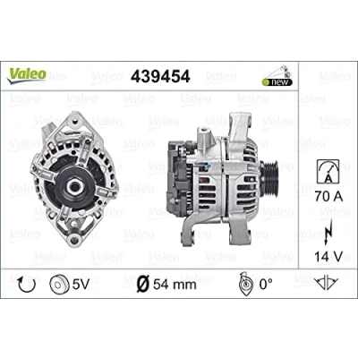 Abbildung von VALEO 439454 Lichtmaschine 14V 70A OPEL: Corsa C Schrägheck, Zafira B, Astra H Caravan