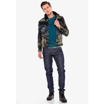 Abbildung von Cipo &amp; Baxx MIT Angesagter Waschung Jeansjacke, Herren, Größe: Large, Schwarz