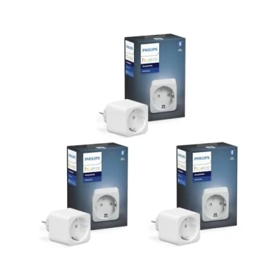 Abbildung von 3er Pack Philips Hue Smart Plug weiß, smarte Steckdose, kompatibel mit Amazon Alexa (Echo, Echo Dot), 8,4 x 5,1 cm