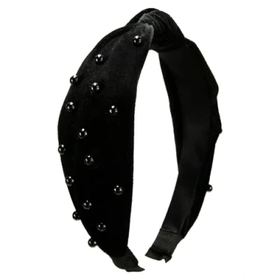 Abbildung von Alpenflüstern Trachten Samt Haarreif Perlen Knoten Damen Haarschmuck, Haarband rutschfest fürs Dirndl (schwarz) ADV154