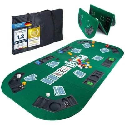 Abbildung von Goods+Gadgets Spiel, Poker Tisch Auflage Faltbare Spielfeld Unterlage, Casinotisch