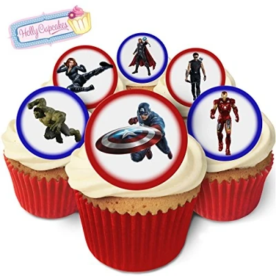 Abbildung von 24 Wunderschöne essbare Kuchendekorationen: The Avengers