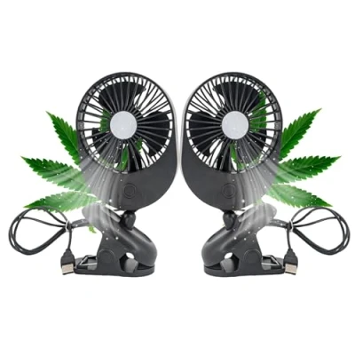 Abbildung von TronicXL Mini USB Ventilator Grow mit Clip Klemme Clipventilator für Growbox Zelt Box, Growschrank Growzelt 3 Gewschwindigkeitsstufen