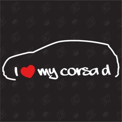 Abbildung von I love my Opel Corsa D Sticker ,Bj 08 14