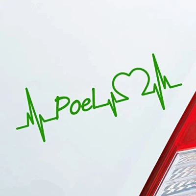 Abbildung von Hellweg Druckerei Poel Herz Puls Insel Island Ostsee Liebe Love Auto Aufkleber Sticker Heckscheibenaufkleber