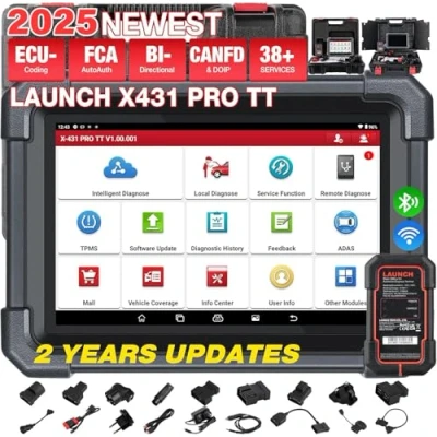 Abbildung von launch X431 Pro TT OBD2 Diagnosegerät Auto, OE Level Vollsystem Auto,38+ Servicefunktionen, CANFD,ECU Codierung, Bidirektionaler Steuerung, FCA,kfz Tester für V.A.G geführte