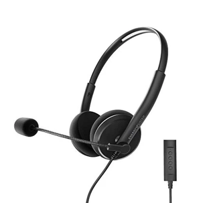 Abbildung von Energy Sistem Headset Office 2+ (Kopfhörer, Lautstärkeregler, Mikrofon mit einziehbarem Arm) Schwarz Unitalla