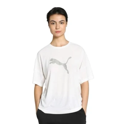 Abbildung von Puma Evostripe Graphic TEE Tshirt print, Damen, Größe: Medium, White