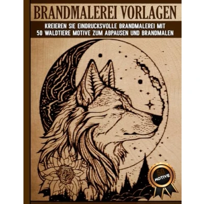 Abbildung von Brandmalerei Vorlagen: Pyrographie Schablonen zum Abpausen und Brandmalen mit Wildtieren im Wald