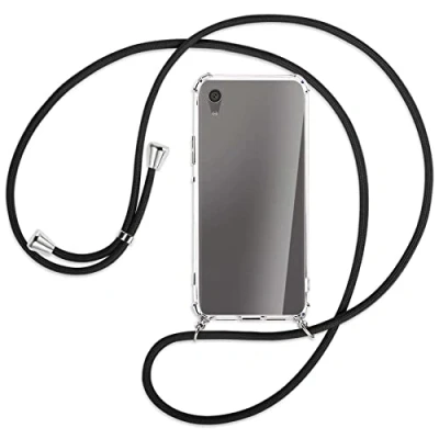 Abbildung von mtb more energy® Handykette kompatibel mit Sony Xperia XA1 Ultra (G3221, G3223 / 6.0&#039;&#039;) schwarz Smartphone Hülle zum Umhängen Anti Shock Strong TPU Case