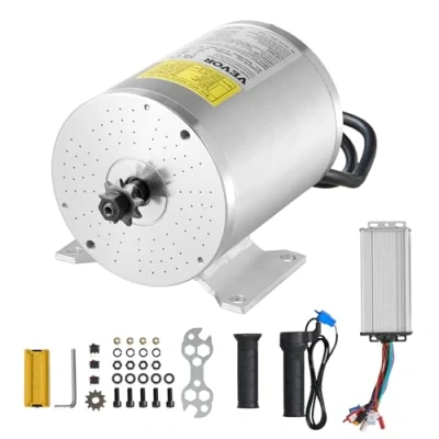 Abbildung von VEVOR 1800 W elektrischer bürstenloser Gleichstrommotor Bausatz 48 V 4500 U/min Elektromotor mit verbessertem Drehzahlregler &amp; Gasgriff für Go Karts E Bike Motorrad Roller Heimwerker