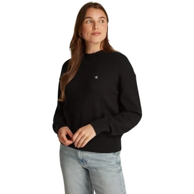 Abbildung von Calvin Klein Jeans Strickpullover, Damen, Größe: XS, Ck black