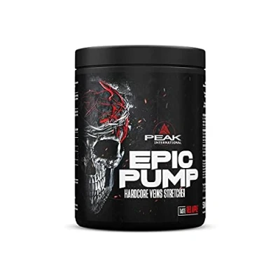 Abbildung von PEAK Epic Pump 500g Geschmack Red Apple I 20 Portionen Pre Workout Booster ohne Stimulanzien L Citrullin Malat Arginin AKG/Nitrat Taurin vegan 500 g