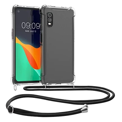 Abbildung von kwmobile Necklace Case kompatibel mit Samsung Galaxy Xcover Pro Hülle Silikon Cover Handykette Band Handyhülle Transparent