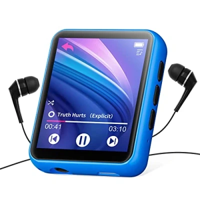 Abbildung von 32GB MP3 Player Bluetooth 5.0 mit Voller Touchscreen, Verlustfreier HiFi Musikplayer Metallgehäuse, UKW Radio, Lautsprecher, Line in Aufnahme, Unterstützung bis zu 128 GB