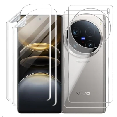 Abbildung von GIOPUEY Schutzfolie Kompatibel mit VIVO X100 Ultra, 2 Stück Bildschirmschutz und Rückenschutzfolie, Ultra Dünn Flexibles TPU, Kratzfest, Kompatible Hülle