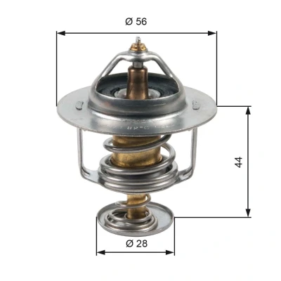 Abbildung von GATES TH30282G1 Kühlwasserthermostat 82 mit Dichtungen ohne Gehäuse HYUNDAI: Terracan, Terracan Box Body / SUV, GALLOPER 1