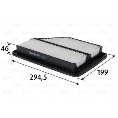 Abbildung von VALEO 585455 Luftfilter 46 199 295 Filtereinsatz HONDA: CR V 3, FR V, 2