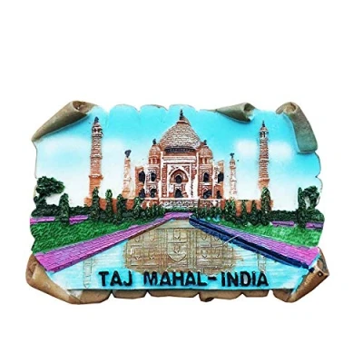 Abbildung von Indien Taj Mahal 3D Souvenir Kühlschrankmagnet, Geschenk, handgefertigt, Heim und Küchendekoration, Kühlschrankmagnet Kollektion