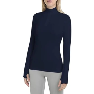 Abbildung von TCA Damen Fusion Quickdry Leichtes Laufshirt mit Reißverschlusstasche Dunkelblau, S